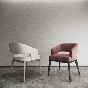 现代轻奢绒布餐椅3d模型