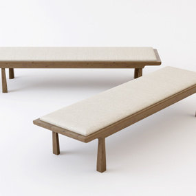 新中式实木长凳3d模型