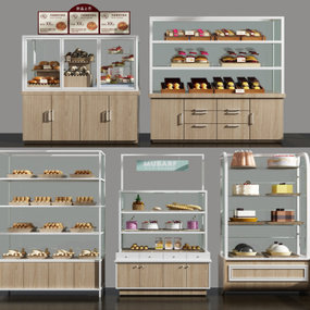 现代蛋糕柜面包展柜3d模型