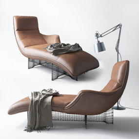 现代皮革躺椅3d模型