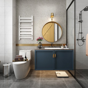 现代轻奢卫生间浴室3d模型
