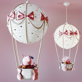 现代小猪佩奇热气球装饰灯3d模型