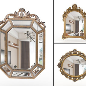 欧式装饰镜子3d模型