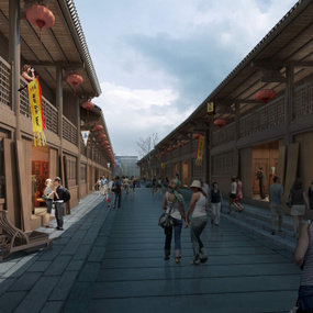 中式古建商业街3d模型
