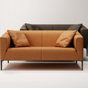 现代皮革双人沙发3d模型