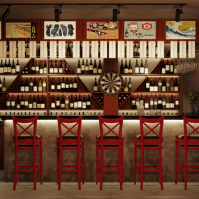 日式酒屋酒吧3d模型
