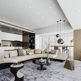 CCD&朴悦设计 现代公寓客厅3d模型
