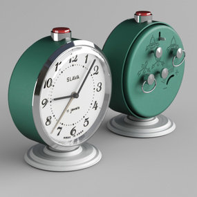 现代绿色闹钟3d模型