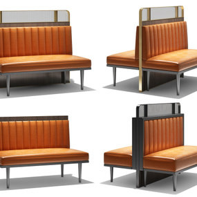 现代多人沙发卡座组合3d模型