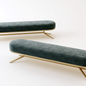 后现代长条沙发凳3d模型