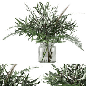 现代绿植花卉花瓶3d模型