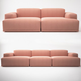 北欧粉色多人沙发3d模型