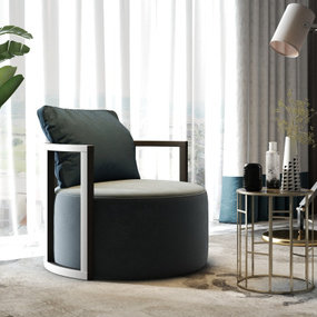 现代轻奢单人沙发组合3d模型