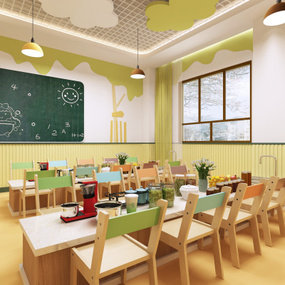 现代幼儿园烘焙室3d模型
