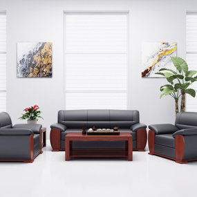 现代皮革办公沙发组合3d模型