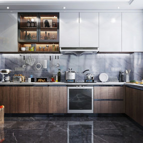 现代厨房橱柜3d模型