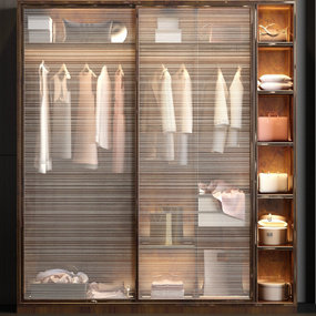 现代实木衣柜3d模型