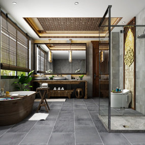 东南亚卫生间浴室3d模型