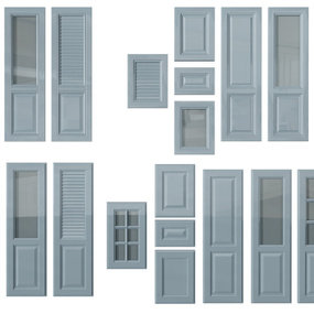 简欧橱柜门板面板组合3d模型