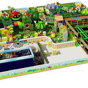 现代森林主题淘气堡儿童乐园设施3d模型