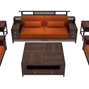 新中式沙发组合3d模型