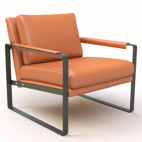 手取网 现代橙色皮革休闲椅3d模型