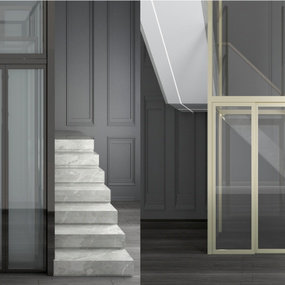 现代楼梯观光电梯组合3d模型