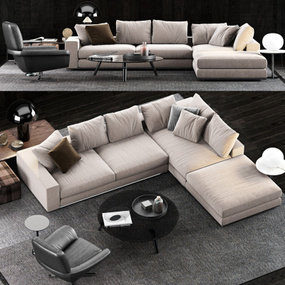 意大利Minotti现代拐角沙发组合3d模型