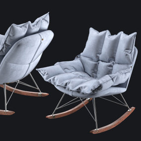 北欧布艺休闲椅3d模型