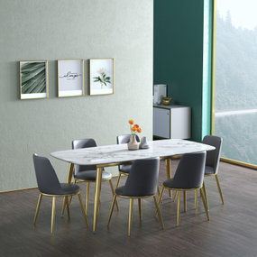 北欧金属大理石餐桌椅3d模型