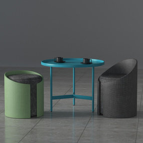 现代铁艺休闲桌椅3d模型