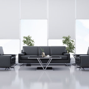 现代皮革办公室沙发组合3d模型