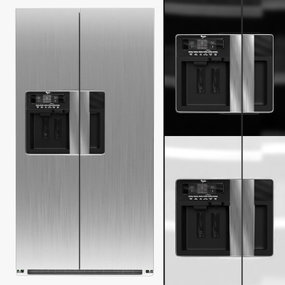 现代智能双门冰箱3d模型