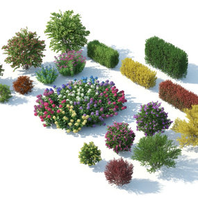 现代绿植灌木花草3d模型