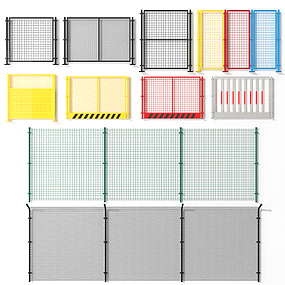 现代铁丝网栏杆围栏3d模型