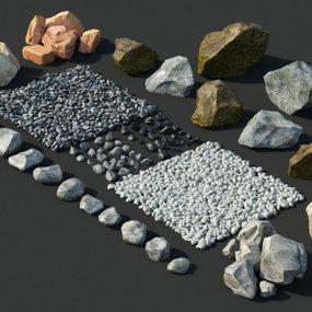 自然风石头石块3d模型