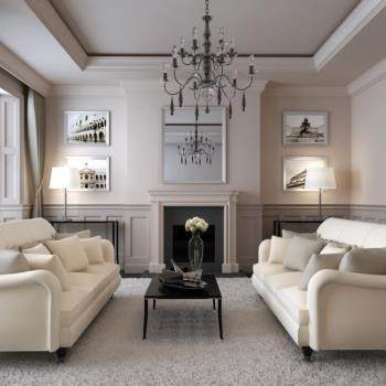 现代新古典客厅沙发组合3D模型