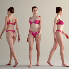 现代泳装女人3d模型