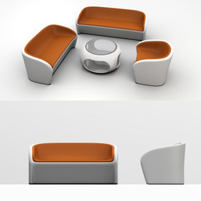 现代简易休闲桌椅3d模型