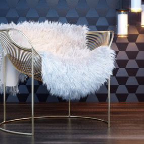 现代金属绒毛垫休闲椅3d模型