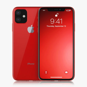 现代红色苹果iphone-xir手机3d模型