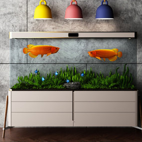 现代鱼缸水族箱3d模型