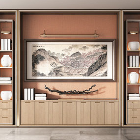 新中式实木装饰柜3d模型