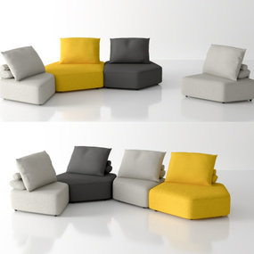 现代布艺可拼接多人沙发3d模型