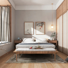 日式卧室主人房3d模型