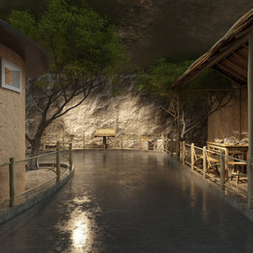 自然风窑洞文化展厅博物馆3d模型