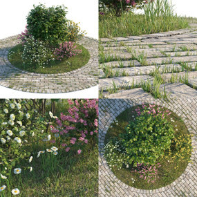 现代花园花坛3d模型