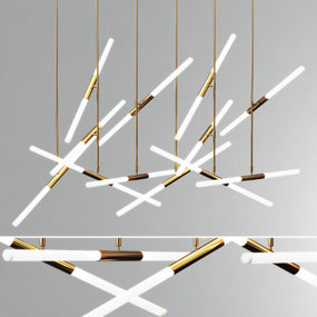 现代金属LED悬挂吊灯3d模型