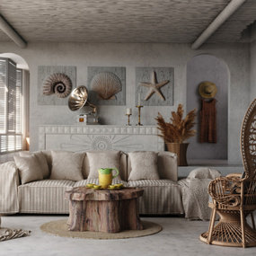 自然风写实客厅沙发组合3d模型