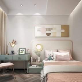 赛拉维设计 现代卧室女孩房3d模型